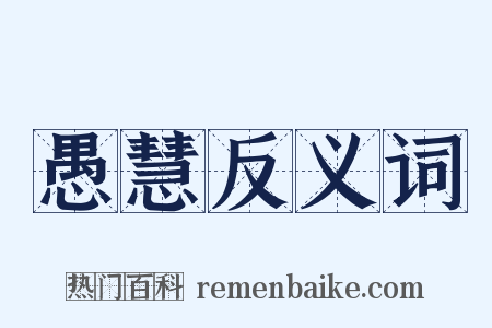 愚慧反义词是什么意思的图片